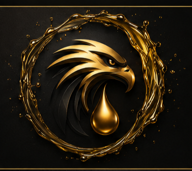 SAKR eagle brand mark in a gold ring
