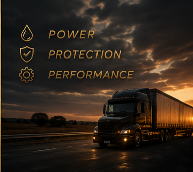 SAKR lubricant distribution truck at sunset